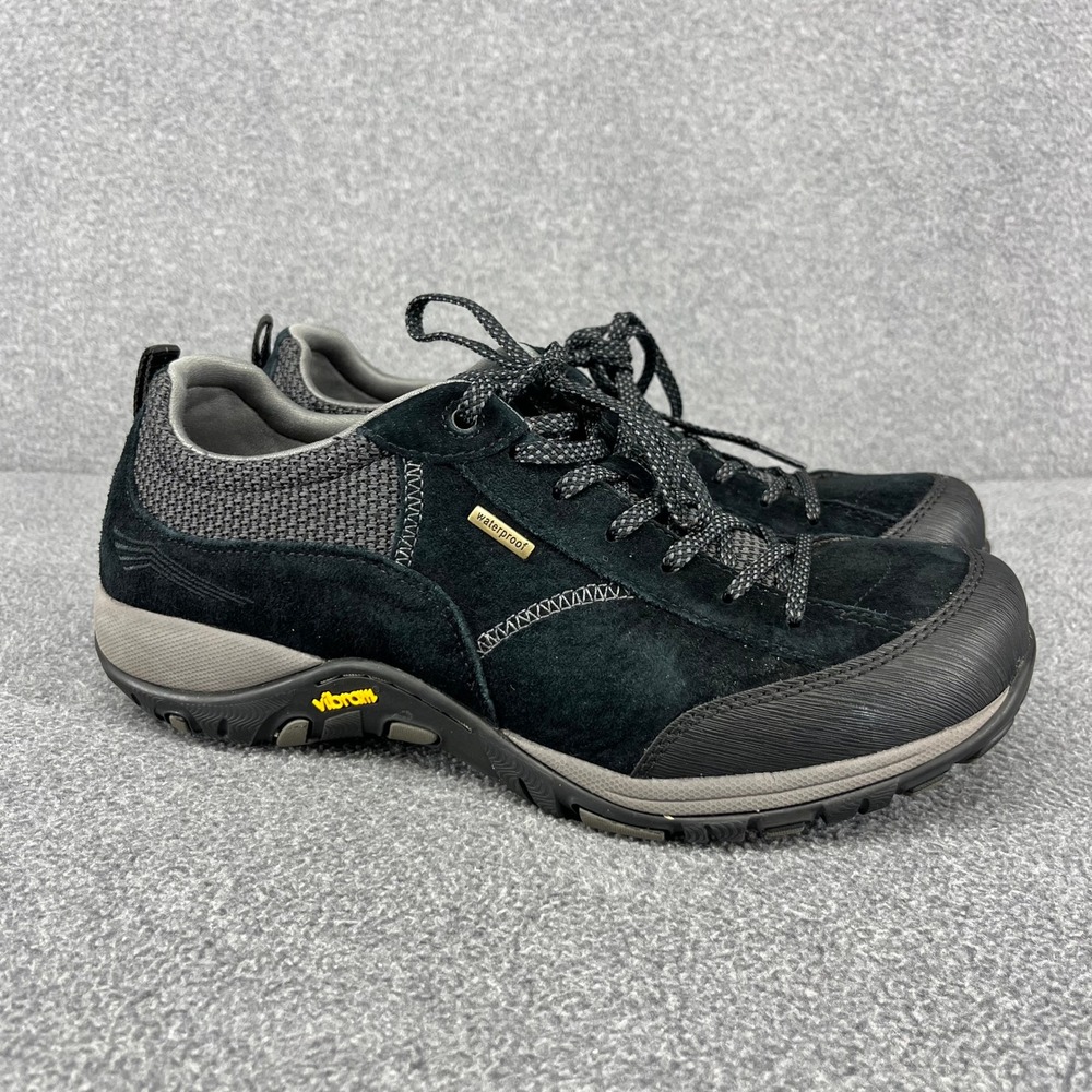 Dansko Waterproof Hiking Shoes Womens 40 Black Suede Vibram Outdoor Sneaker